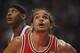 CHICAGO, IL - MARCH 12: Joakim Noah #13 of the Chicago Bulls waits for the ball on a free-throw in front of Camelo Anthony #7 of the New York Knicks at the United Center on March 12, 2012 in Chicago, Illinois. The Bulls defeated the Knicks 104-99. NOTE TO USER: User expressly acknowledges and agrees that, by downloading and or using this photograph, User is consenting to the terms and conditions of the Getty Images License Agreement. (Photo by Jonathan Daniel/Getty Images)