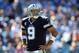 CHARLOTTE, NC - OCTOBER 21: Tony Romo #9 of the Dallas Cowboys during their game at Bank of America Stadium on October 21, 2012 in Charlotte, North Carolina. (Photo by Streeter Lecka/Getty Images)