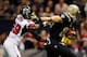 NEW ORLEANS, LA - NOVEMBER 11: Jimmy Graham #80 of the New Orleans Saints avoids a tackle to score a touchdown over Dominique Franks #29 of the Atlanta Falcons at The Mercedes-Benz Superdome on November 11, 2012 in New Orleans, Louisiana. (Photo by Chris Graythen/Getty Images)