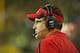 EUGENE, OR - SEPTEMBER 1: Head coach Gus Malzahn of the Arkansas State Red Wolves calls a play against the Oregon Ducks on September 1, 2012 at Autzen Stadium in Eugene, Oregon. (Photo by Craig Mitchelldyer/Getty Images)