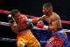 LAS VEGAS, NV - DECEMBER 08: (R-L) Yuriorkis Gamboa connects with a right to the head of Michael Farenas during their super featherweight bout at the MGM Grand Garden Arena on December 8, 2012 in Las Vegas, Nevada. (Photo by Al Bello/Getty Images)