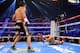 LAS VEGAS, NV - DECEMBER 08: (L-R) Juan Manuel Marquez knocks down Manny Pacquiao in the third round during their welterweight bout at the MGM Grand Garden Arena on December 8, 2012 in Las Vegas, Nevada. (Photo by Al Bello/Getty Images)