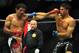 May 19, 2012; San Jose, CA, USA; Gilbert Melendez (left) fights Josh Thomson (right) during the lightweight bout of the Strikeforce World Grand Prix at HP Pavilion. Mandatory Credit: Kyle Terada-USA TODAY Sports