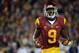 LOS ANGELES, CA - NOVEMBER 24: Marqise Lee #9 of the USC Trojans comes to the line during a 22-13 loss to the Notre Dame Fighting Irish at Los Angeles Memorial Coliseum on November 24, 2012 in Los Angeles, California. (Photo by Harry How/Getty Images)