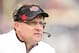 Dec 1, 2012; Jonesboro, AR, USA; Arkansas State Red Wolves head coach Gus Malzahn during the game against the Middle Tennessee Blue Raiders at ASU Stadium. Arkansas State defeated Middle Tennessee 45-0. Mandatory Credit: Nelson Chenault-USA TODAY Sports
