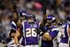 MINNEAPOLIS, MN - DECEMBER 9: Adrian Peterson #28 of the Minnesota Vikings celebrates a touchdown during the first quarter of the game against the Chicago Bears on December 9, 2012 at Mall of America Field at the Hubert H. Humphrey Metrodome in Minneapolis, Minnesota. (Photo by Hannah Foslien/Getty Images)