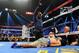Dec 8, 2012; Las Vegas, NV, USA; Manny Pacquiao (Gray trunks) on the mat after being knocked out by Juan Manuel Marquez (not pictured) during their welterweight bout at MGM Grand Garden Area. Mandatory Credit: Joe Camporeale-USA TODAY Sports
