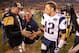 PITTSBURGH, PA - OCTOBER 30: (L-R) Ben Roethlisberger #7 of the Pittsburgh Steelers shakes hands after the game with Tom Brady #12 of the New England Patriots at Heinz Field on October 30, 2011 in Pittsburgh, Pennsylvania. (Photo by Gregory Shamus/Getty Images)
