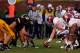 COLUMBIA, MO - OCTOBER 13: Center Barrett Jones #75 and the Alabama Crimson Tide face off against the Missouri Tigers during the game at Faurot Field/Memorial Stadium on October 13, 2012 in Columbia, Missouri. (Photo by Jamie Squire/Getty Images)
