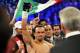Dec 8, 2012; Las Vegas, NV, USA; Juan Manuel Marquez enters the ring before boxing Manny Pacquiao (not pictured) in their welterweight bout at MGM Grand Garden Arena. Juan Manuel Marquez won the bout by sixth round knockout. Mandatory Credit: Joe Camporeale-USA TODAY Sports