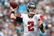 CHARLOTTE, NC - DECEMBER 09: Matt Ryan #2 of the Atlanta Falcons drops back to pass during their game against the Carolina Panthers at Bank of America Stadium on December 9, 2012 in Charlotte, North Carolina. (Photo by Streeter Lecka/Getty Images)
