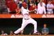 ANAHEIM, CA - SEPTEMBER 26: Torii Hunter #48 of the Los Angeles Angels of Anaheim hits a walk off RBI single in the ninth inning to win the game against the Seattle Mariners at Angel Stadium of Anaheim on September 26, 2012 in Anaheim, California. The Angels won 4-3. (Photo by Stephen Dunn/Getty Images)