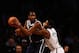 NEW YORK, NY - DECEMBER 04: Kevin Durant #35 of the Oklahoma City Thunder handles the ball as Joe Johnson #7 of the Brooklyn Nets defends during their game at the Barclays Center on December 4, 2012 in the Brooklyn borough of New York City. NOTE TO USER: User expressly acknowledges and agrees that, by downloading and/or using this photograph, user is consenting to the terms and conditions of the Getty Images License Agreement. (Photo by Al Bello/Getty Images)