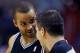 WASHINGTON, DC - NOVEMBER 26: Tony Parker #9 of the San Antonio Spurs questions a call by referee Eli Roe during the first half against the Washington Wizards at Verizon Center on November 26, 2012 in Washington, DC. NOTE TO USER: User expressly acknowledges and agrees that, by downloading and/or using this photograph, user is consenting to the terms and conditions of the Getty Images License Agreement. (Photo by Rob Carr/Getty Images)