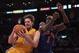 LOS ANGELES, CA - DECEMBER 29: Pau Gasol #16 of the Los Angeles Lakers grabs a rebound away from Amare Stoudemire #1 of the New York Knicks in the second half at Staples Center on December 29, 2011 in Los Angeles, California. The Lakers defeated the Knicks 99-82. NOTE TO USER: User expressly acknowledges and agrees that, by downloading and or using this photograph, User is consenting to the terms and conditions of the Getty Images License Agreement. (Photo by Jeff Gross/Getty Images)