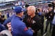 EAST RUTHERFORD, NJ - JANUARY 08: (L-R) Head coach Tom Coughlin of the New York Giants is congratulated by head coach Mike Smith of the Atlanta Falcons after the Giants won 24-2 during their NFC Wild Card Playoff game at MetLife Stadium on January 8, 2012 in East Rutherford, New Jersey. (Photo by Nick Laham/Getty Images)