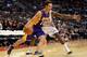 LOS ANGELES, CA - OCTOBER 24: Steve Nash #10 of the Los Angeles Lakers dribbles away from Eric Bledsoe #12 of the Los Angeles Clippers at Staples Center on October 24, 2012 in Los Angeles, California. NOTE TO USER: User expressly acknowledges and agrees that, by downloading and or using this photograph, User is consenting to the terms and conditions of the Getty Images License Agreement. (Photo by Harry How/Getty Images)
