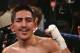 LAS VEGAS, NV - SEPTEMBER 15: Leo Santa Cruz reacts after knocking out Eric Morel during their IBF bantamweight title fight at MGM Grand Garden Arena on September 15, 2012 in Las Vegas, Nevada. (Photo by Josh Hedges/Getty Images)