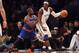 NEW YORK, NY - NOVEMBER 26: Gerald Wallace #45 of the Brooklyn Nets dribbles the ball against the New York Knicks at the Barclays Center on November 26, 2012 in the Brooklyn borough of New York City. NOTE TO USER: User expressly acknowledges and agrees that, by downloading and/or using this photograph, user is consenting to the terms and conditions of the Getty Images License Agreement. The Nets defeated the Knicks 96-89. (Photo by Bruce Bennett/Getty Images)