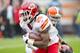CLEVELAND, OH - DECEMBER 09: Running back Jamaal Charles #25 of the Kansas City Chiefs runs for a gain during the first half against the Cleveland Browns at Cleveland Browns Stadium on December 9, 2012 in Cleveland, Ohio. (Photo by Jason Miller/Getty Images)