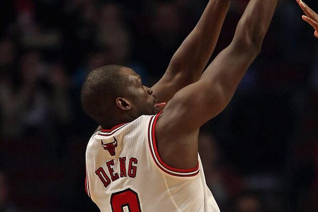 Deng is shooting 25 percent from the floor tonight.
