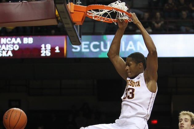Minnesota's Rodney Williams Pulls off an in-Game Fast-Break 360 Dunk