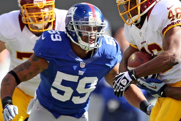 New York Giants' Michael Boley Misses Practice with Back Issue