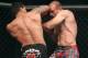 September 22, 2012; Toronto, ON, CANADA; Vinny Magalhaes (left) elbows Igor Pokrajac in the light heavyweights fight during UFC 152 at the Air Canada Centre. Mandatory Credit: Tom Szczerbowski-USA TODAY Sports