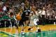 BOSTON, MA - NOVEMBER 21: Tony Parker #9 of the San Antonio Spurs drives under the basket past of Rajon Rondo #9 of the Boston Celtics during the game on November 21, 2012 at TD Garden in Boston, Massachusetts. NOTE TO USER: User expressly acknowledges and agrees that, by downloading and or using this photograph, User is consenting to the terms and conditions of the Getty Images License Agreement. (Photo by Jared Wickerham/Getty Images)