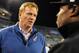 JACKSONVILLE, FL - NOVEMBER 8: NFL commissioner Roger Goodell talks with injured running back Maurice Jones-Drew of the Jacksonville Jaguars before play against the Indianapolis Colts November 8, 2012 at EverBank Field in Jacksonville, Florida. (Photo by Al Messerschmidt/Getty Images)