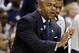 COLUMBUS, OH - MARCH 16: Head coach John Thompson III of the Georgetown Hoyas encourages his team from the sidelines during the second round of the 2012 NCAA Men's Basketball Tournament against the Belmont Bruins at Nationwide Arena on March 16, 2012 in Columbus, Ohio. (Photo by Rob Carr/Getty Images)