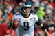 TAMPA, FL - DECEMBER 9: Quarterback Nick Foles #9 of the Philadelphia Eagles looks to pass against the Tampa Bay Buccaneers December 9, 2012 at Raymond James Stadium in Tampa, Florida. The Eagles won 23 - 21. (Photo by Al Messerschmidt/Getty Images)
