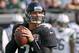 Dec 9, 2012; Jacksonville FL, USA; Jacksonville Jaguars quarterback Chad Henne (7) looks for a receiver during the first quarter against the New York Jets at EverBank Field. Mandatory Credit: Phil Sears-USA TODAY Sports