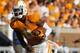 KNOXVILLE, TN - SEPTEMBER 15: Justin Hunter #11 of the Tennessee Volunteers during pregame warm-ups before their game against the Florida Gators at Neyland Stadium on September 15, 2012 in Knoxville, Tennessee. (Photo by John Sommers II/Getty Images)