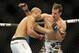 Dec 8, 2012, Seattle, WA, USA; Rory MacDonald (black shorts) fights B.J. Penn (white shorts) during their third round welterweight bout at MMA on FOX 5 at Key Arena. Mandatory Credit: Joe Nicholson-USA TODAY Sports