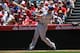 ANAHEIM, CA - JULY 21: Josh Hamilton #32 of the Texas Rangers grounds out to shortstop against the Los Angeles Angels of Anaheim for the second out in the second inning at Angel Stadium of Anaheim on July 21, 2012 in Anaheim, California. (Photo by Jeff Golden/Getty Images)