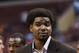 Oct 15, 2012; Philadelphia, PA, USA; Philadelphia 76ers center Andrew Bynum (33) before the game against the Boston Celtics at the Wachovia Center. The Sixers defeated the Celtics 107-75. Mandatory Credit: Howard Smith-USA TODAY Sports