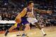 LOS ANGELES, CA - OCTOBER 24: Steve Nash #10 of the Los Angeles Lakers dribbles away from Eric Bledsoe #12 of the Los Angeles Clippers at Staples Center on October 24, 2012 in Los Angeles, California. NOTE TO USER: User expressly acknowledges and agrees that, by downloading and or using this photograph, User is consenting to the terms and conditions of the Getty Images License Agreement. (Photo by Harry How/Getty Images)
