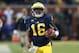 ANN ARBOR, MI - OCTOBER 20: Denard Robinson #16 of the Michigan Wolverines runs 44 yards during the the fourth quarter of the game against the Michigan State Spartans at Michigan Stadium on October 20, 2012 in Ann Arbor, Michigan. The Wolverines defeated the Spartans 12-10. (Photo by Leon Halip/Getty Images)