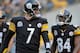 PITTSBURGH, PA - DECEMBER 09: Ben Roethlisberger #7 talks with Antonio Brown #84 of the Pittsburgh Steelers during the game against the San Diego Chargers on December 9, 2012 at Heinz Field in Pittsburgh, Pennsylvania. (Photo by Joe Sargent/Getty Images)