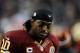 LANDOVER, MD - DECEMBER 09: Robert Griffin III #10 of the Washington Redskins reacts on the sideline in the fourth quarter during a game against the Baltimore Ravens at FedExField on December 9, 2012 in Landover, Maryland. (Photo by Patrick McDermott/Getty Images)