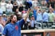 Sep 27, 2012; Flushing, NY,USA; New York Mets starting pitcher R.A. Dickey (43) waves to the fans after recording his 20th win of the season in the game against the Pittsburgh Pirates at Citi Field. Mets won 6-5. Mandatory Credit: Anthony Gruppuso-US PREWIRE