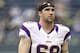 SEATTLE, WA - NOVEMBER 04: Jared Allen #69 of the Minnesota Vikings walks off the field after warm ups before a game against the Seattle Seahawks at CenturyLink Field on November 4, 2012 in Seattle, Washington. (Photo by Stephen Brashear/Getty Images)