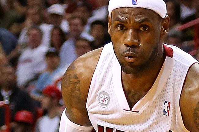 James is 1-of-4 from the floor, but his teammates are 9-of-13