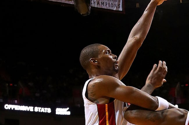Bosh is 4-of-4 from the floor with 10 points.