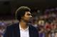Nov 16, 2012; Philadelphia, PA, USA; Philadelphia 76ers center Andrew Bynum (33) during the third quarter against the Utah Jazz at the Wachovia Center. The Sixers defeated the Jazz 99-93. Mandatory Credit: Howard Smith-USA TODAY Sports