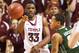 Dec 01, 2012; Philadelphia, PA, USA; Temple Owls guard Scootie Randall (33) passes the ball to forward Jake O'Brien (22) during the first half against the Wagner Seahawks at the Liacouras Center. Mandatory Credit: Howard Smith-USA TODAY Sports