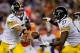 DENVER, CO - SEPTEMBER 9: Quarterback Ben Roethlisberger #7 hands the ball off to Running back Jonathan Dwyer #27 of the Pittsburgh Steelers during a game against the Denver Broncos at Sports Authority Field Field at Mile High on September 9, 2012 in Denver, Colorado. The Broncos defeated the Steelers 31-19. (Photo by Justin Edmonds/Getty Images)