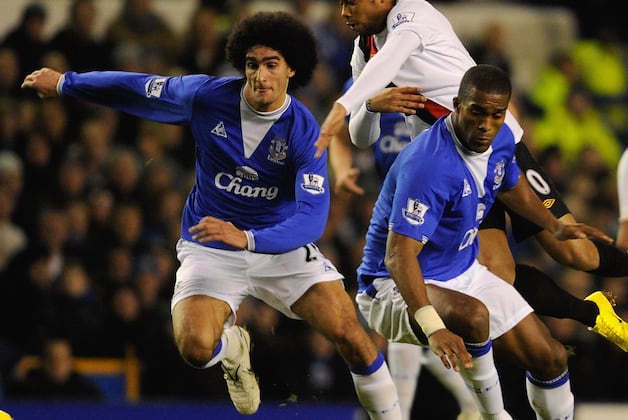 Sylvain Distin Warns Evertons Marouane Fellaini Following Stoke Headbutt