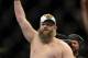 May 26, 2012; Las Vegas, NV, USA; Roy Nelson following his TKO over Dave Herman (not pictured) during UFC 146 at the MGM Grand Garden event center. Mandatory Credit: Ron Chenoy-USA TODAY Sports